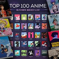 Póster Rascable de 100 Anime - Lista de Deseos de las Mejores Animaciones Japonesas de Todos los Tiempos