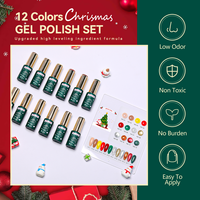HONEY GIRL Fournitures pour ongles Série Noël Haute pigmentation Brillant 15ml Vernis à ongles gel UV LED Semi-permanent Rouge Ensemble de vernis gel