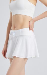 Aoyema nuovo arrivo all'ingrosso pantaloncini da ginnastica a doppio livello abbigliamento da donna con Design tascabile a vita alta allenamento Push up gonna - Product Image 5