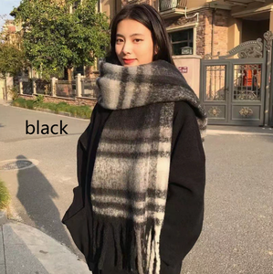 Sciarpa <span class=keywords><strong>Plaid</strong></span> in Finto Cashmere Colorata e Calda, Nuovo Stile Autunno-Inverno 2024, Grande Scialle Versatile con Frange per Donna - Product Image 5