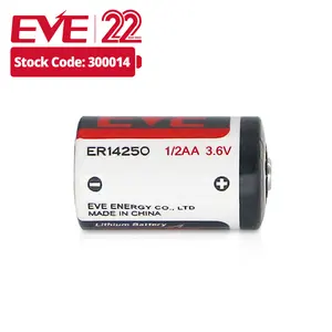 EVE ER14250 Batería de litio primaria 3,6 V 1200mAh Tasa de autodescarga baja para batería ETC er14250