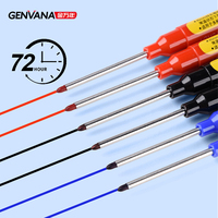 Marqueur permanent GENVANA avec logo personnalisé, pointe extra longue de 45 mm, pour travaux de construction, trous profonds, charpentier, travail du métal