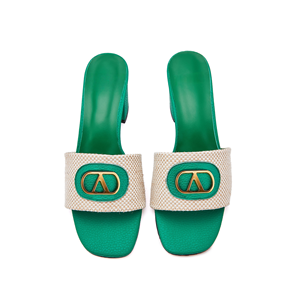 Pantuflas de Tacón Alto de Lujo y Alta Calidad con Logotipo Personalizado para Mujer - Pantuflas de Playa de Verano de Cuero Genuino para Exteriores - Product Image 1