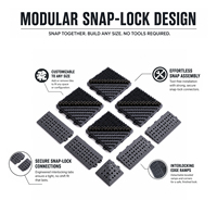 Système de dalles de sol modulaires pour entrée, conception à clipser, montage sans outil, barrière anti-poussière commerciale, tapis de sol, vente en gros