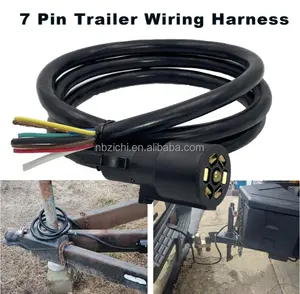 USA Type Cable Heavy Duty 7Way Trailer Plug 7pin Wire Trailer Plug With Trailer Connection Wiring Harness 6FT