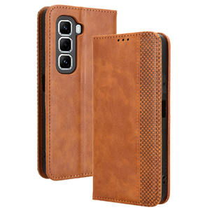 Funda de teléfono de cuero con billetera de patrón Retro con hebilla magnética para infinix Hot 50 Pro + 4G - Product Image 5