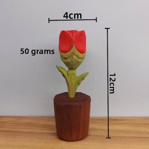 Decoración Rústica de Madera de Tilo, Rosa de Madera Maciza, Adorno de Escritorio para el Día de San Valentín, Festival Qixi, Día del Maestro, Regalo de Cumpleaños para Ella - Product Image 4