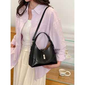Sac fourre-tout décontracté vintage en cuir PU imperméable pour femme avec fermeture éclair, sac à bandoulière détachable, sac à main quotidien en polyester - Product Image 5