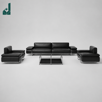 Ensemble de canapés de direction en cuir de style Bauhaus moderne, ensemble de canapés minimalistes, adapté à la salle de réception du PDG et au salon d'affaires