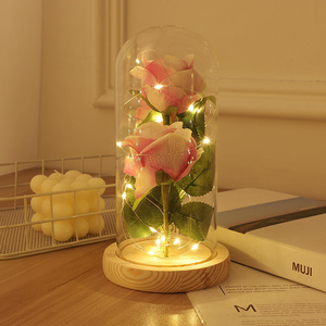 Flannel feel simulation rose decoration led light creative gift lover Tanabata <b>girlfriend</b> gift - Product Image 3