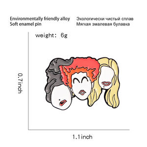 Épinglette en émail de film d'horreur d'Halloween, badge rond en métal de comédie <span class=keywords><strong>Hocus</strong></span> <span class=keywords><strong>Pocus</strong></span> avec inscription « I Smell Children » pour cadeaux - Product Image 6