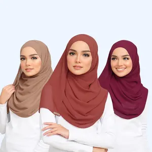 Supplier Wholesale Custom Logo Fashion Ethnic Scarves Shawls Chiffon For Women Shawl Muslim Headscarf Hijab Long Scarf