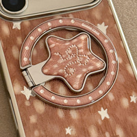 Coque de téléphone motif petit cerf dessin animé pour Apple 17 Pro Max 15, support magnétique adhésif pour iPhone 16, design étoile dorée 14, unique 13 12