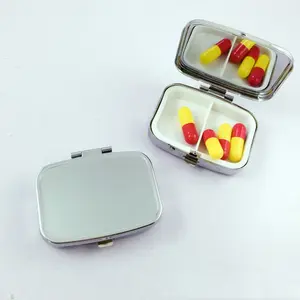 Hot sale square metal pill box organizer storage cases candy holders mini health care medicine container jewelry box