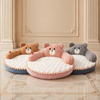 Lit pour animaux de compagnie lavable en forme d'ours mignon, toutes saisons, chaud, pour chat, doux, en peluche, nid pour chien, housse amovible, tapis de couchage pour animaux, en gros