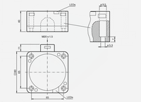 Sensor Proximitas Induktif NCB40-FP-W-P1 Jarak Operasi Terukur 40mm IP68 Output AC 20-253V