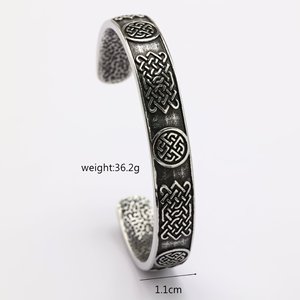 yunnique Tibetan Silver Open Cuff <b>Bracelet</b> Unisex Viking Celtic <b>Knot</b> Design Fashion Jewelry - Product Image 5