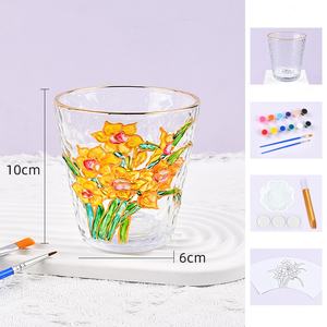 2025 yeni yaratıcı DIY cam bardak akrilik boya ve fırça ile boyama kiti el yapımı cam bardak boyalı Graffiti dekoratif bardaklar - Product Image 2