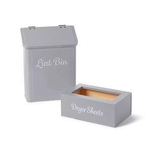 Poubelle à charpie avec couvercle et porte-feuilles du sèche-linge, distributeur d'assouplissant magnétique ou mural Poubelle de buanderie - Product Image 2