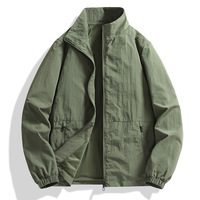 Chaqueta de primavera y otoño para hombre, abrigo con cuello levantado, chaqueta informal fina superior grande