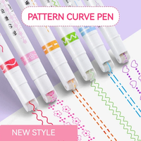 6 pièces ensemble fleur ligne forme surligneur stylo rouleau pointe courbe Liner marqueur Kawaii coréen papeterie école fournitures de bureau cadeaux