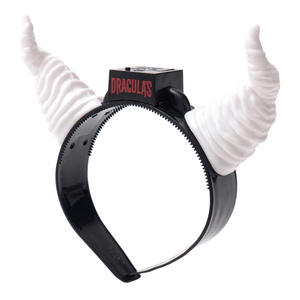 Diadema de <span class=keywords><strong>Halloween</strong></span> brillante de gama alta, diadema Blanca Rosa con luz de <span class=keywords><strong>Diablo</strong></span>, banda para el pelo, decoración de aro, tocado, fiesta de carnaval, accesorios de broma - Product Image 1