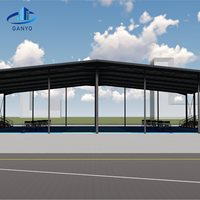 Salle de sport en structure métallique 50x40m, bâtiment préfabriqué à toit ouvert pour terrain de sport