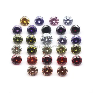 Multicolor Round Brilliant Cutting 5A Grade Synthetic Zircon Stone Loose Gemstone Cubic Zirconia Gems