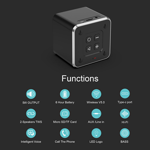 Haut-parleur cube sans fil portable mini avec logo personnalisé LED RGB pour ordinateur, téléphone portable, cadeaux promotionnels d'entreprise - Product Image 6