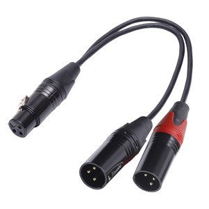 <span class=keywords><strong>Cable</strong></span> de Audio <span class=keywords><strong>XLR</strong></span> MA1004 de Cobre Libre de Oxígeno con Doble Blindaje, 0.3 Metros, Adaptador en Y, 1 Hembra a 2 Machos, para Mezclador, Superventas - Product Image 1