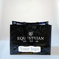 Sac fourre-tout personnalisé extra large en PP tissé laminé écologique, impression couleur intégrale avec double poignée (épaule et main) pour promotions