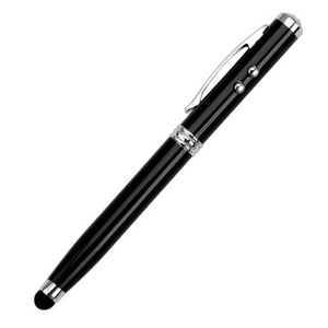 4 in 1 Multifunctional Metal Ballpoint <b>Pen</b> High Quality Custom logo with Light Soft Silicone <b>Touch</b> <b>Screen</b> Top - Product Image 1