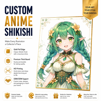 Planche Shikishi Anime Personnalisée Petite Taille Mini Planche d'Art Bord Doré Holographique Cadeau de Bureau à Collectionner