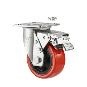 High Quality AUGUS Factory Price Castor Wheels With Rigld/Swivel/ Dual brake /Side brake/Hope top