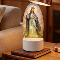 Lampe de nuit religieuse LED Notre-Dame de Guadalupe Sacré-Cœur Jésus Vierge Marie Catholique en acrylique illuminée Décoration d'intérieur Cadeau