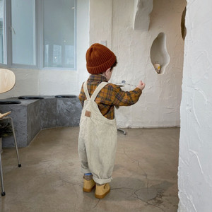 Salopette en coton tricoté respirante style vintage coréen pour bébés et jeunes enfants, personnalisable - Product Image 5