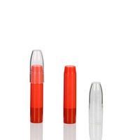 Forme de stylo mode rouge à lèvres conteneur en plastique court rouge crayon à lèvres étui Tube avec couvercle Transparent différent