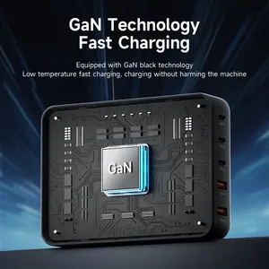 Chargeur USB C Hagibis 200W 5 ports, chargeur de bureau <span class=keywords><strong>GaN</strong></span> avec écran LCD, station de charge rapide, accessoires de jeu - Product Image 4