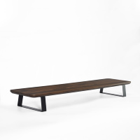 SAMDI Bureau moderne en noyer de 100 cm, bureau debout ou pour ordinateur portable, avec étagère pour moniteur, idéal pour le télétravail