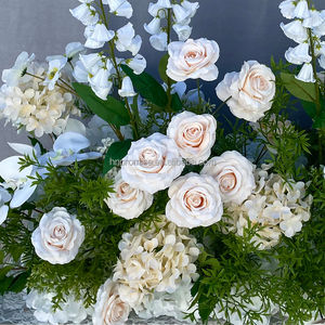 प्रॉमिस वेडिंग रंगीन रनर डेकोरेशन सिल्क छोटा फ्लावर रनर कृत्रिम फ्लावर टेबल रनर - Product Image 6