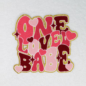 Venta caliente XOXO parche <span class=keywords><strong>BEMINE</strong></span> lentejuelas vacaciones hierro en San Valentín brillo Chenille parches - Product Image 5