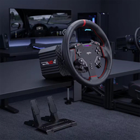 Volant de simulation de course PXN VD4 Direct Drive, 11 pouces, avec jante en cuir détachable, support de fixation sur bureau réglable pour jeux de course sur PC