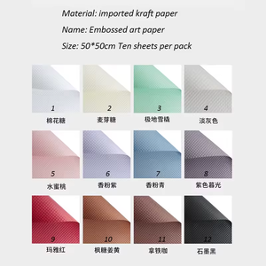 High-grade Puff Three-dimensional <strong>Embossed</strong> Flower Wrapping <strong>Paper</strong> Waterproof Flower Shop Bouquet Art <strong>Paper</strong> - Product Image 2
