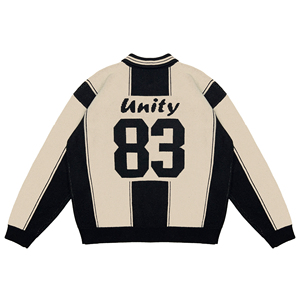 Maglione da Uomo Personalizzato OEM ODM Autunno Inverno con Jacquard a Lettere, Pullover a Maniche Lunghe con Collo a <span class=keywords><strong>Polo</strong></span> - Product Image 2