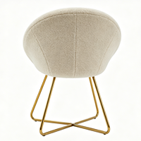 Chaise de salle à manger en velours Teddy, style nordique moderne et contemporain, avec structure en métal doré, pour la maison, le café, le bureau, la cuisine, l'hôtel