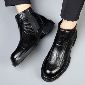 รองเท้าบูทเชลซีแบบสวมสำหรับผู้ชาย ระบายอากาศได้ดี กันน้ำ กันลื่น พื้นยาง เหมาะกับทุกฤดู สไตล์ลำลองแบบอังกฤษ - Product Image 4