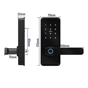 Kunci Pintu Digital Sidik Jari dengan <span class=keywords><strong>Keypad</strong></span>, Kontrol Jarak Jauh, Akses Kode, untuk Pintu Aluminium/Kayu, Dilengkapi Kartu Memori dan Wi-Fi - Product Image 2