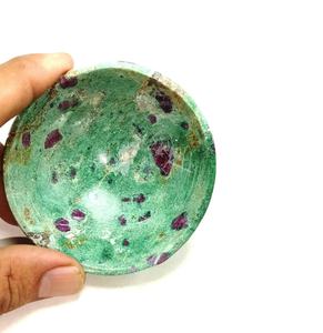 Material de piedras preciosas de alta calidad, cuenco de rubí y fucsita, producto de cuenco de piedra Natural, cuenco de cristal curativo de piedras preciosas para Decoración - Product Image 2