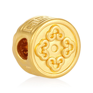 Plain Version 24k Solid Gold Classical Craftsmanship Sandblasted-brightened Tiger-shaped Rotatable <b>Beaded</b> <b>Bracelet</b> Customizable - Product Image 2