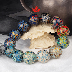 Tùy chỉnh DIY lớn sơn mài trà thiết kế thời trang không-di sản hàng thủ công chuỗi Mỹ tự nhiên sơn mài hạt Vòng đeo tay - Product Image 5